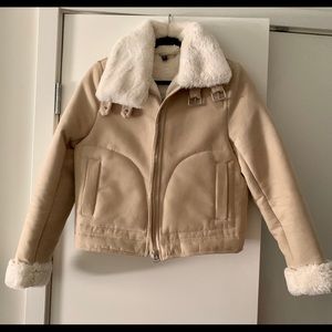 Faux Shearling Biker Jacket